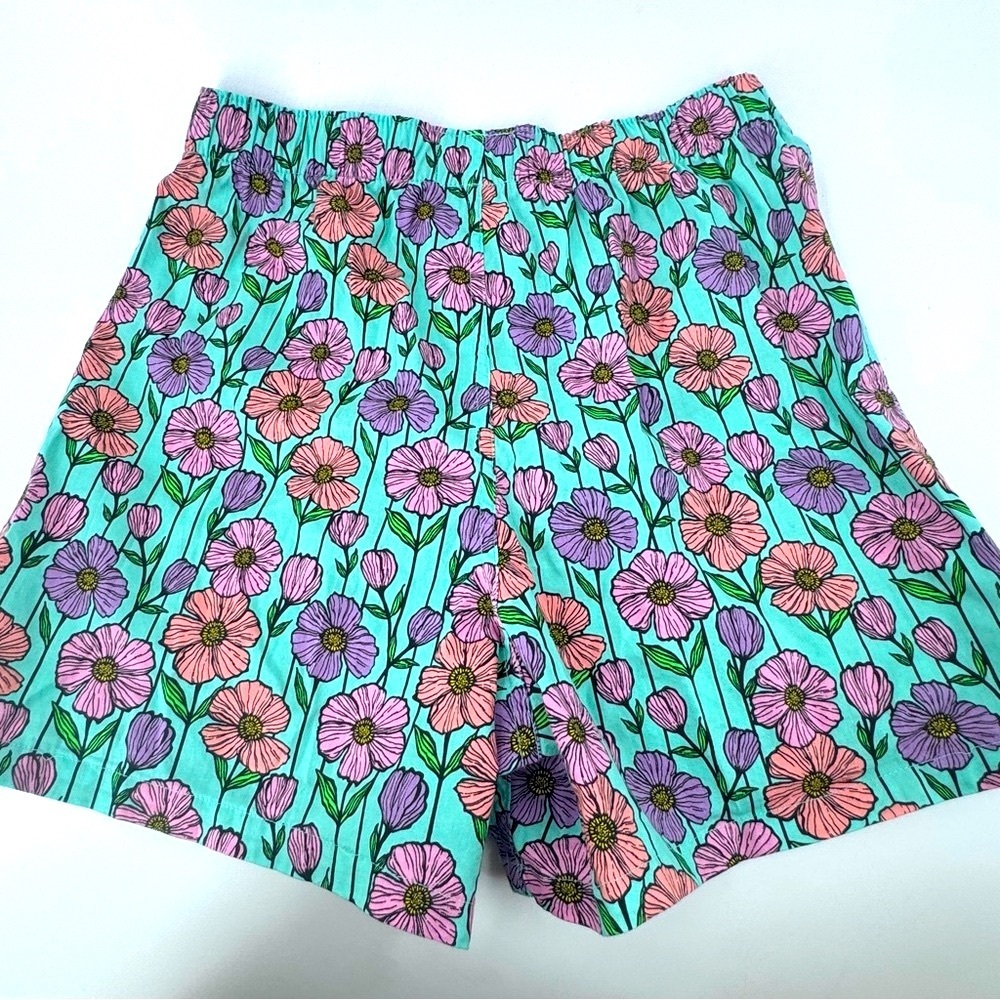 American Eagle Outfitters Floral Print Shorts‎ - Pink and Purple on Green - Picture 3 of 7